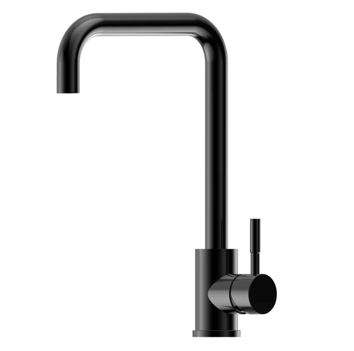 Suprema XON XPRESS FIT Satin/Matt Black/Chrome Stainless Steel Square Gooseneck Kitchen Mixer
