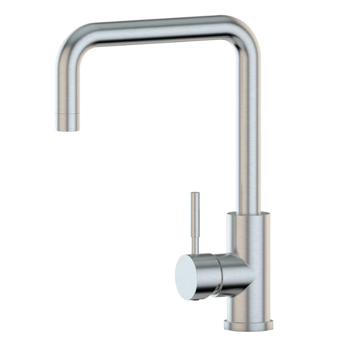 Suprema XON XPRESS FIT Satin/Matt Black/Chrome Stainless Steel Square Gooseneck Kitchen Mixer
