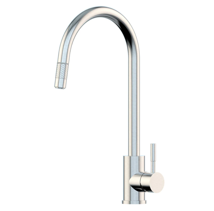 Suprema XPLORER XPRESSFIT Polished/Satin/Black-Bling Stainless Steel Gooseneck Mini Pull Out With Designer Nozzle Kitchen Mixer