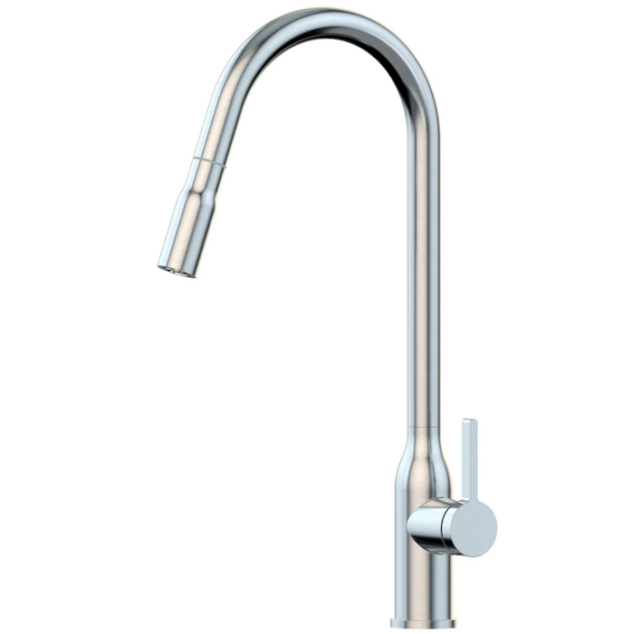 Suprema XTRAVERT XPRESSFIT Chrome/Satin/Black-Bling Stainless Steel Tall Gooseneck Mini Pull Out With Dual Spray Kitchen Mixer