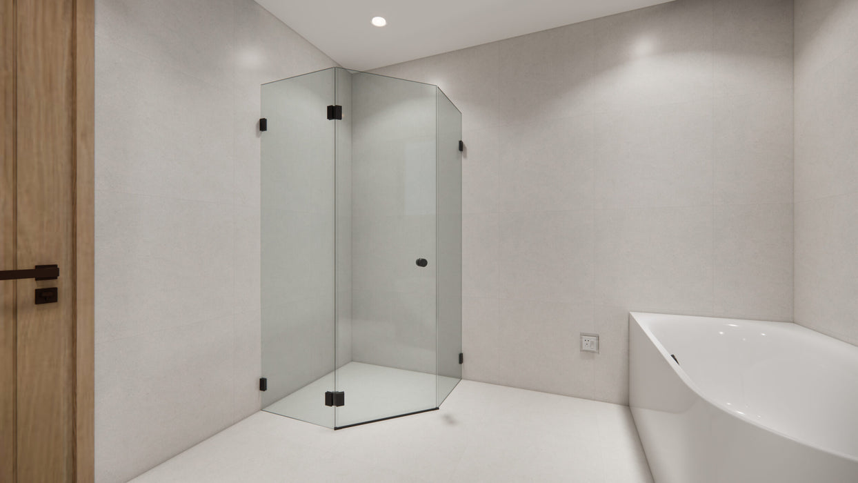 900-1000*2000mm SUN Frameless ultra Clear Glass Pivot Door Diamond Knob Handle Frameless (Ultra Clear) Shower Screens