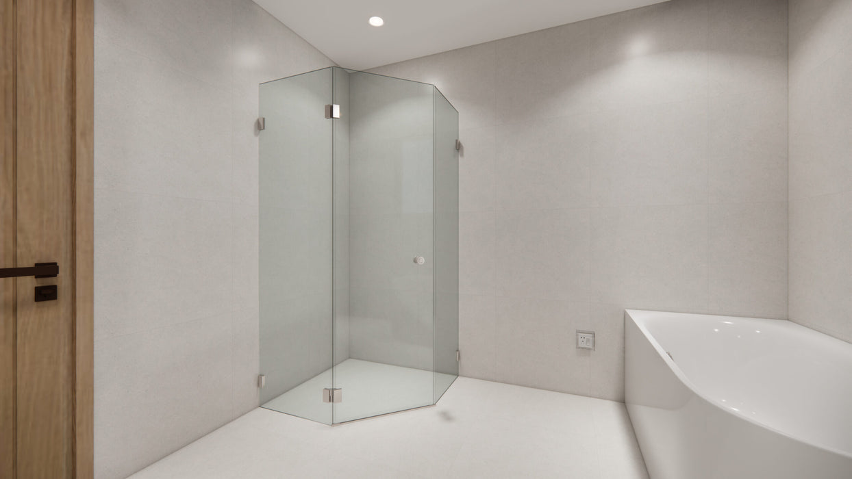 900-1000*2000mm SUN Frameless ultra Clear Glass Pivot Door Diamond Knob Handle Frameless (Ultra Clear) Shower Screens