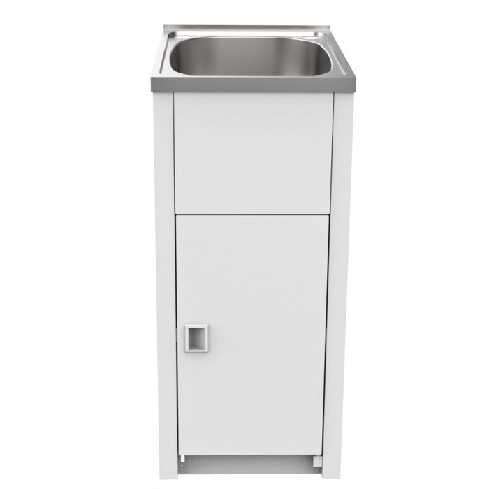 394*570mm (30L) White Metal Laundry Tub Cabinet With 304 Stainless Steel Sink