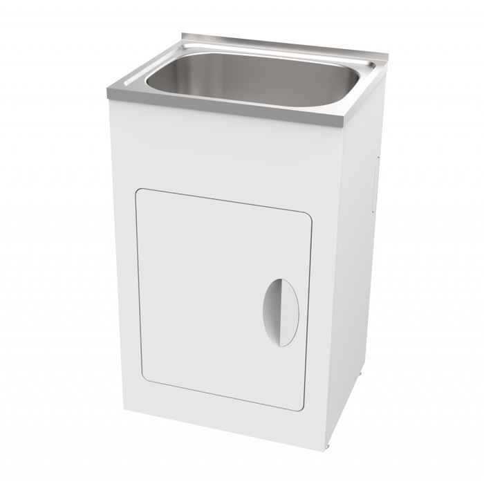 555*455mm (35L) White Metal Laundry Tub Cabinet With 304 Stainless Steel Sink