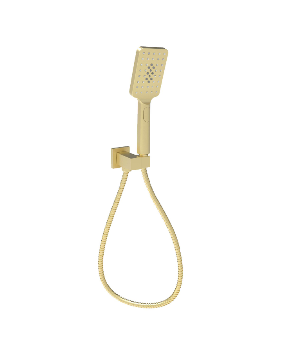 Eden Square Hand Shower On Wall Outlet Bracket Brushed Nickel/Brushed Gold/Gun Metal - HD reno