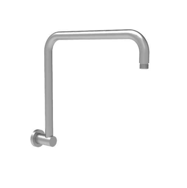 Round Rectangle Curved Shower Arm Chrome/Brushed Nickel/Brushed Gold/Gun Metal/Matt Black - HD reno