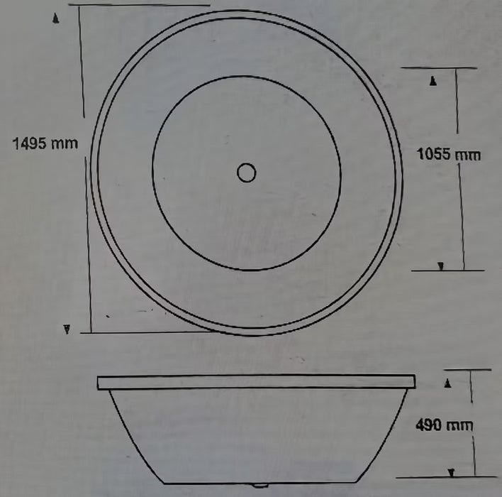 Lucena 1495*1495*490mmmmmm Round Gloss White Acrylic 14 Jets Drop in Spa Bath Tub - HD reno
