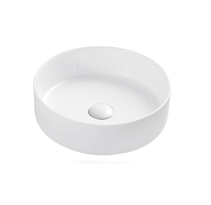 355*355*120mm Round Matt White Ceramic Above Counter Basin