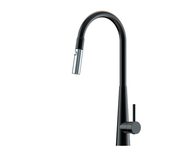 Suprema XCEL XPRESSFIT RECTRACTABLE Satin/Black-Bling/Gun Metal/Rose Gold/Brushed Gold/Polished Stainless Steel With Conical Base Gooseneck Dual Spray Kitchen Mixer