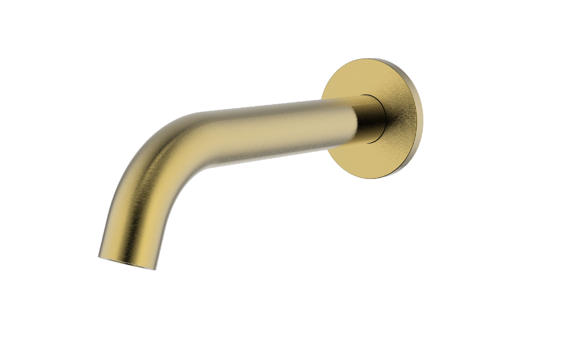 Ikon Soko Brushed Gold Solid Brass Round With 60mm Cover Plate Spout - HD reno