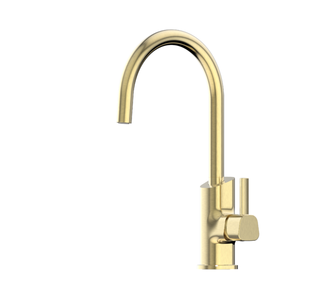 Suprema X-CLASS XPRESS FIT Satin/Matt Black/Gun Metal/Rose Gold/Brushed Gold Stainless Steel Gooseneck  With Geometric Body and Handle Kitchen Mixer