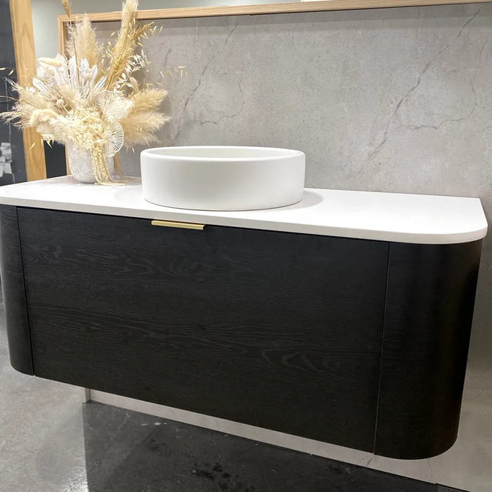 1200*460*450mm OTTI Bondi Black Oak Cabinet Only and Stone Top Bathroom Wall Hung Vanity