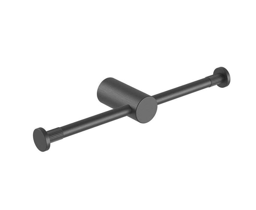 CADDENCE Series Brushed Gun Metal Grey Double Toilet Paper Holder - HD reno