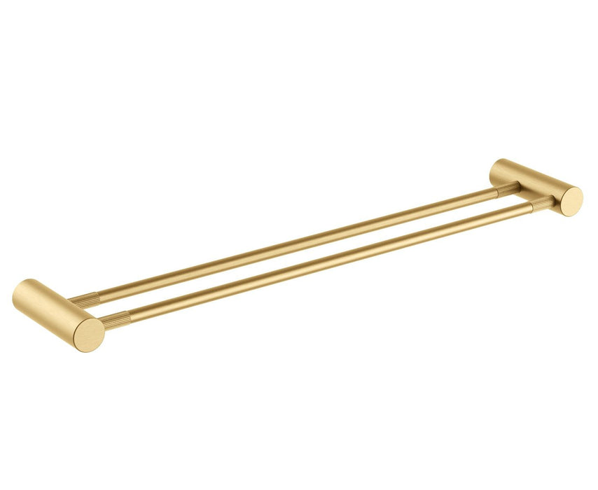 CADDENCE Series Brushed Gun Yellow Gold Double Towel Rail 600mm - HD reno