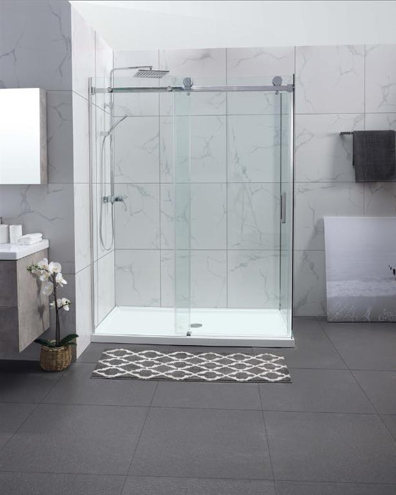 1180-2000x2000mm L Shape Sliding Frameless Chrome Square Rail Handle 10mm Glass Shower Screens - HD reno