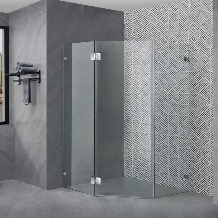 800-1200*2000mm 10mm Thickness Covey Diamond Frameless Pivot Door Chrome Fitting Shower Screens - HD reno