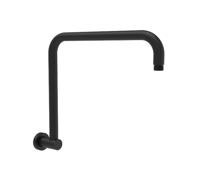 Round Rectangle Curved Shower Arm Chrome/Brushed Nickel/Brushed Gold/Gun Metal/Matt Black - HD reno