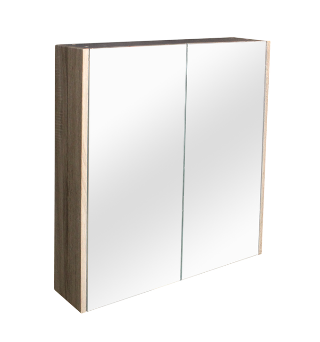 600-1500*720*150mm Poseidon Wood Grain White Oak PVC Filmed On High Density MDF Board Rectangle Shaving Cabinet