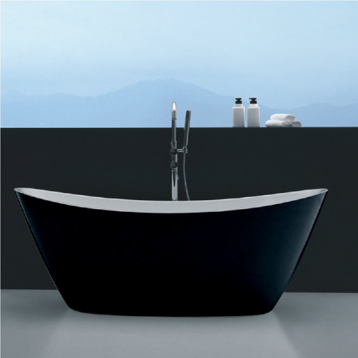FS11 1500/1700*760/800*680mm Bath Tub White/Black Acrylic Free Standing