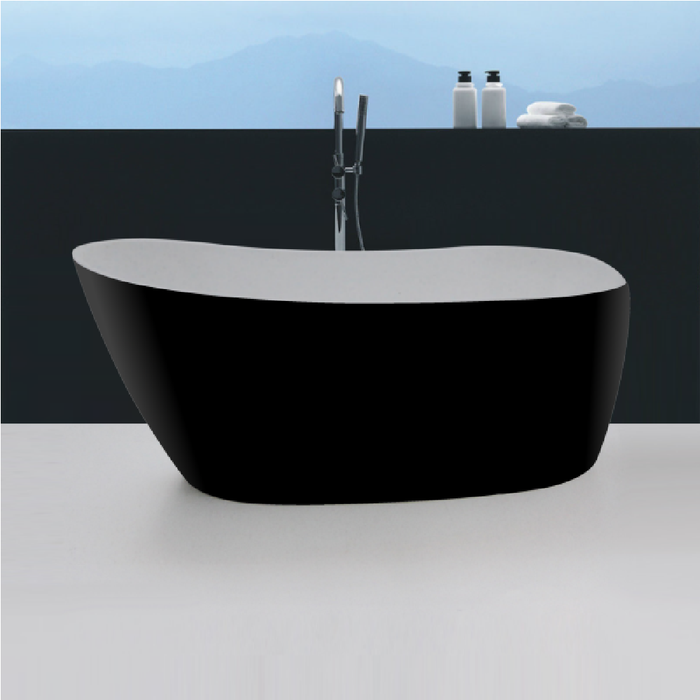 FS6 1500/1700*800/720*720mm Bath Tub White/Black Acrylic Free Standing