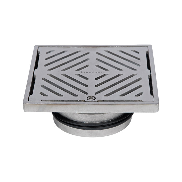 150mm Square Floor Waste (suits 100mm pipe) (Heel Proof)-304 316 - HD reno
