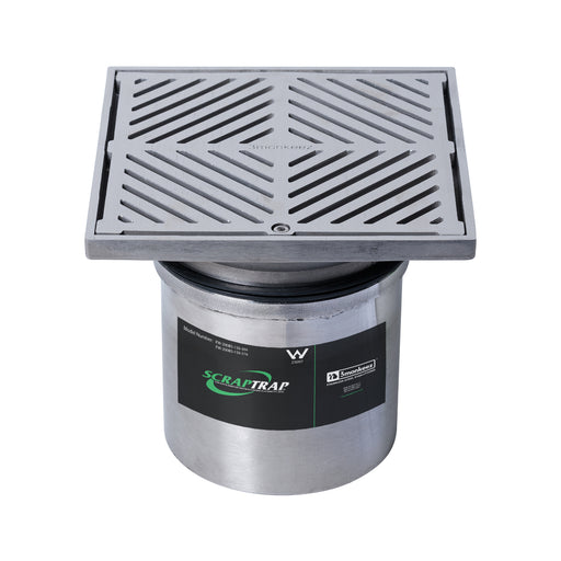 200mm Square Floor Waste Arrestor (suits 150mm pipe)-304 316 - HD reno