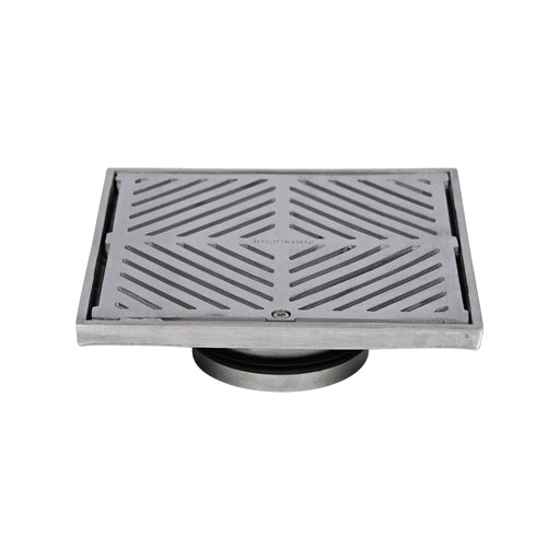 200mm Square Floor Waste (suits 100mm pipe) (Heel Proof) - 304 316 - HD reno