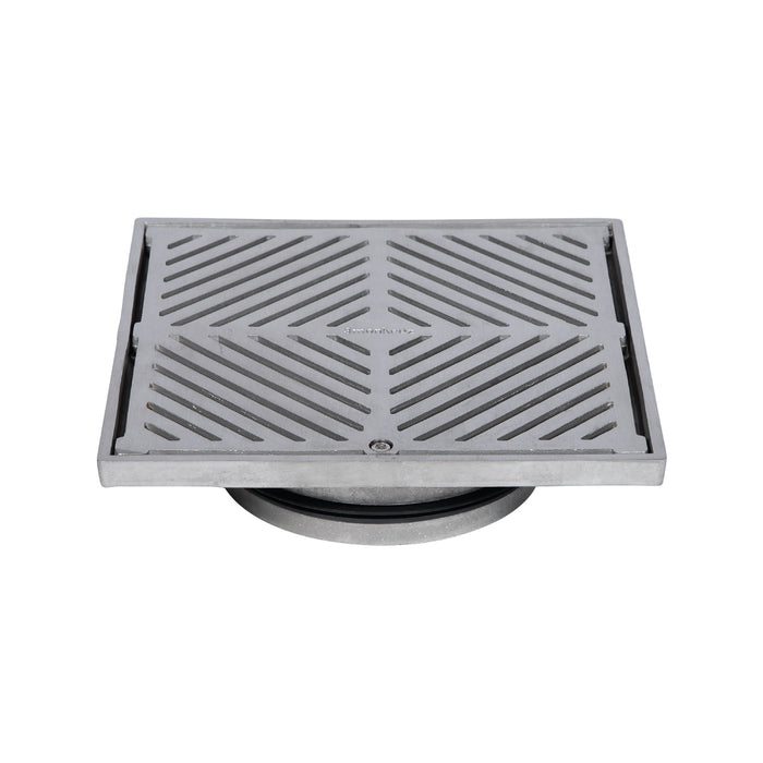 225mm Square Floor Waste (suits 150mm pipe) (Heel Proof) - 304 316 - HD reno