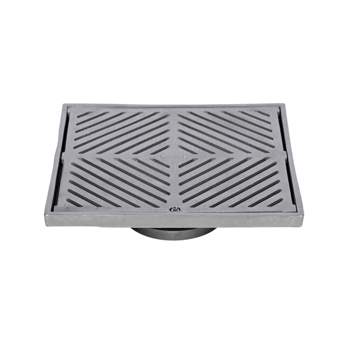 225mm Square Floor Waste (suits 100mm pipe) (Heel Proof) - 304 316 - HD reno