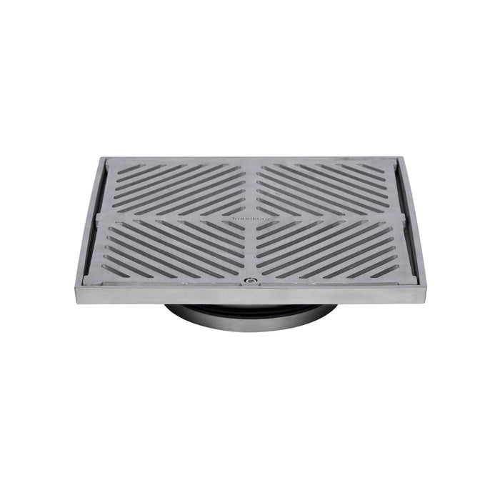 200mm Square Floor Waste (suits 150mm pipe) (Heel Proof) - 304 316 - HD reno