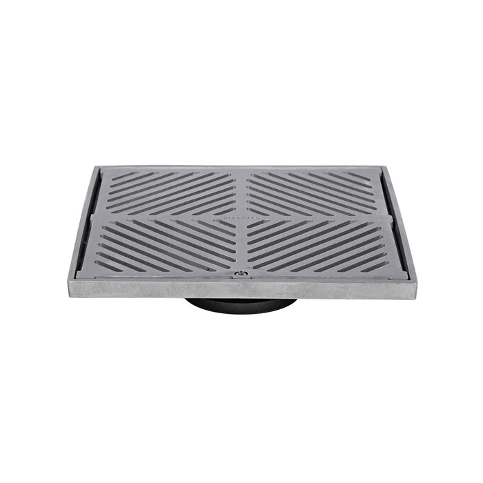 250mm Square Floor Waste (suits 100mm pipe) (Heel Proof) - 304 316 - HD reno
