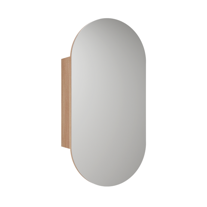 450*900*151mm Aulic Beau Monde Matt White/Mia/Max/Carita Copper-free Glass Oval Shaving Cabinet - HD reno