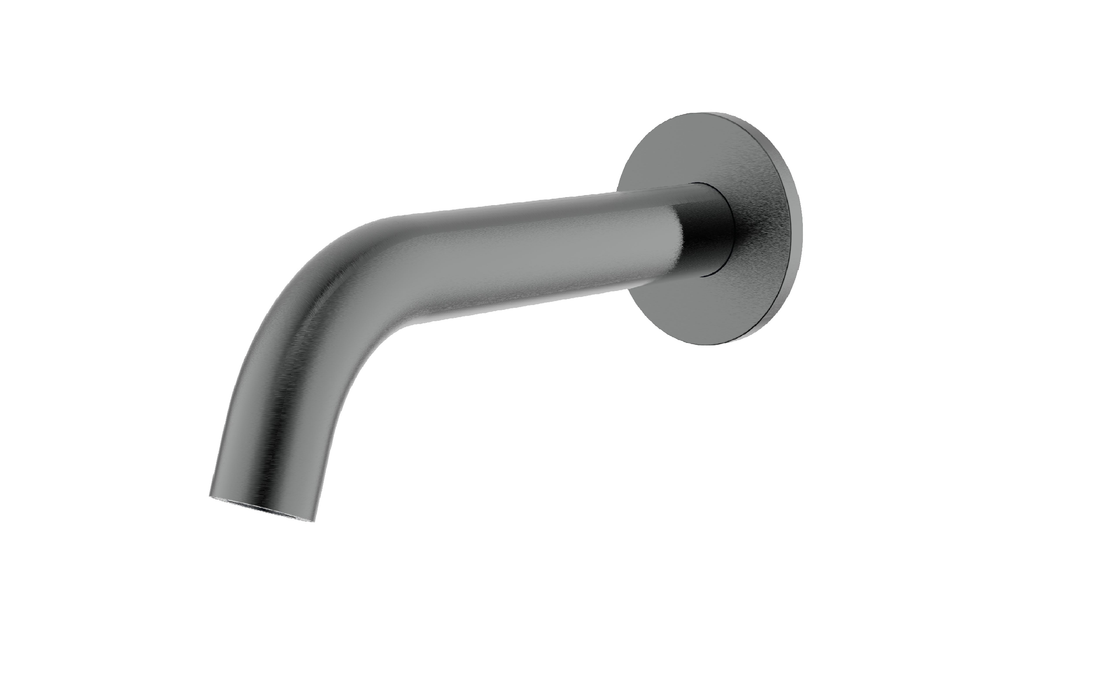 Ikon Soko Gunmetal Grey Solid Brass Round With 60mm Cover Plate Spout - HD reno