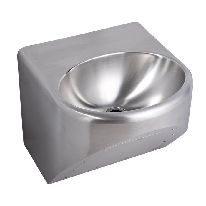 Round Disabled Compliant Wall Mounted Stainless Steel Hand Basin - HD reno