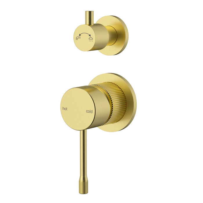 Ikon Linie Brushed Nickel/Matt Black/Gunmetal Grey/Brushed Gold Solid Brass Wall Diverter Mixer Trim Kit With Separate Cover Plate - HD reno