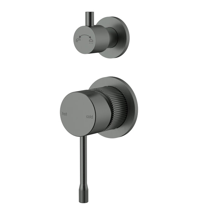 Ikon Linie Brushed Nickel/Matt Black/Gunmetal Grey/Brushed Gold Solid Brass Wall Diverter Mixer Trim Kit With Separate Cover Plate - HD reno