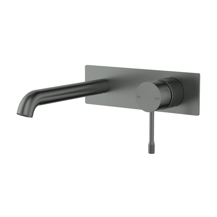 Ikon Linie Brushed Nickel/Matt Black/Gunmetal Grey/Brushed Gold Solid Brass Wall Basin Mixer Trim Kit - HD reno