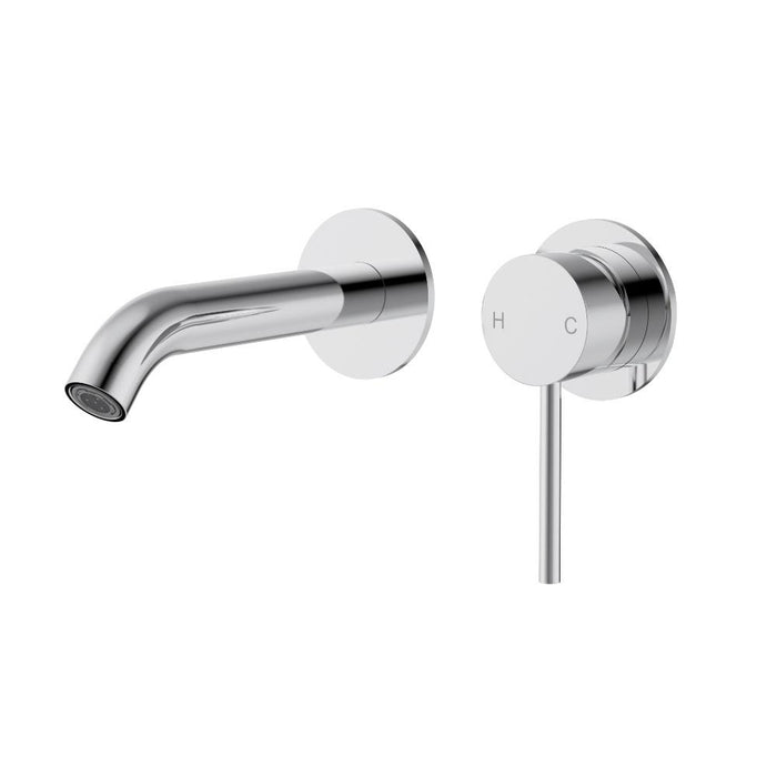 Ikon Otus Slimline Stainless Steel/Chrome/Matt Black/Gunmetal Grey/Brushed Gold Stainless Steel SS Wall Basin Mixer Only Separate Back Plate Trim Kits - HD reno