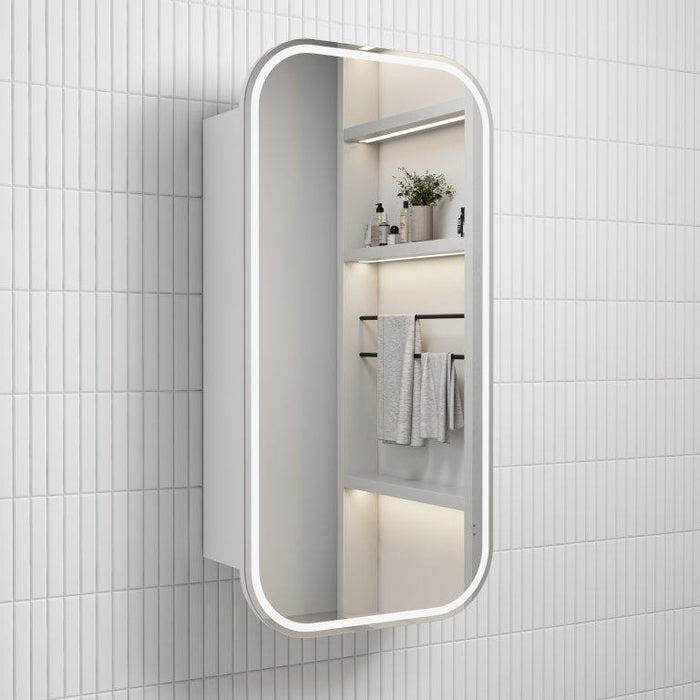 450*900*151mm Aulic Vienna Matt White/Mia/Carita Copper-free Glass Rectangle LED Shaving Cabinet