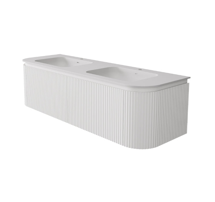 900-1800*500*12mm Lukka Aruro Matt White/Matt Black Solid Surface Stone Basin Vanity Top With Overflow