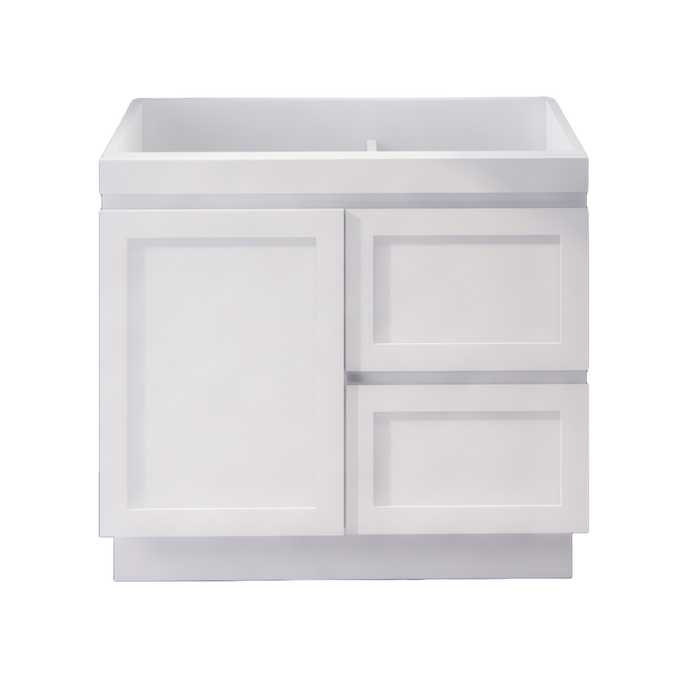 600-1500mm ABS Miami Matt White Shaker Plywood Freestanding(on Kickboard) Vanity Cabinet - HD reno