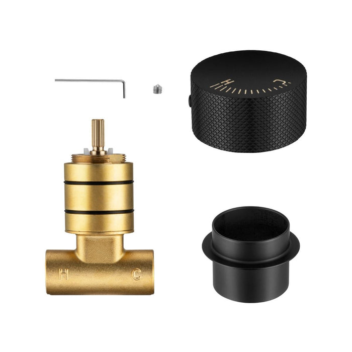 Aquaperla Progressive Matt Black Solid Brass Round Wall Mixer with In-wall Body Handle - HD reno