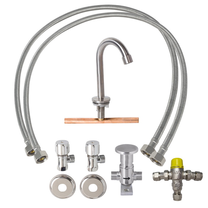 Knee Operated Kit With Tempering Valve Suits Troughs or Basins - HD reno
