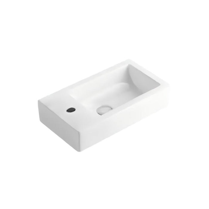 500*250*130mm Poseidon PW5025 Gloss White Ceramic Rectangle Left/Right Hand Bowl With 1 Tap Hole Wall Hung Basin