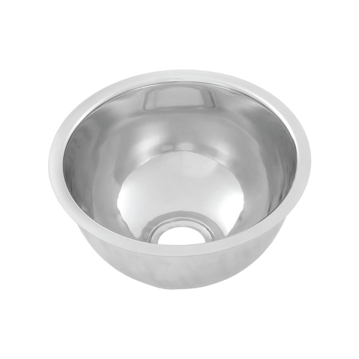 304 Grade Stainless Steel Round Pressed Sink Bowl (300x165) 50mm Centre Outlet - HD reno