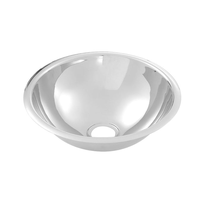 304 Grade Stainless Steel Round Pressed Sink Bowl (385 x 135) 50mm Centre Outlet - HD reno