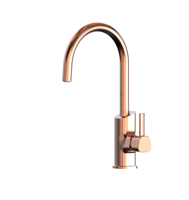 Suprema X-CLASS XPRESS FIT Satin/Matt Black/Gun Metal/Rose Gold/Brushed Gold Stainless Steel Gooseneck  With Geometric Body and Handle Kitchen Mixer