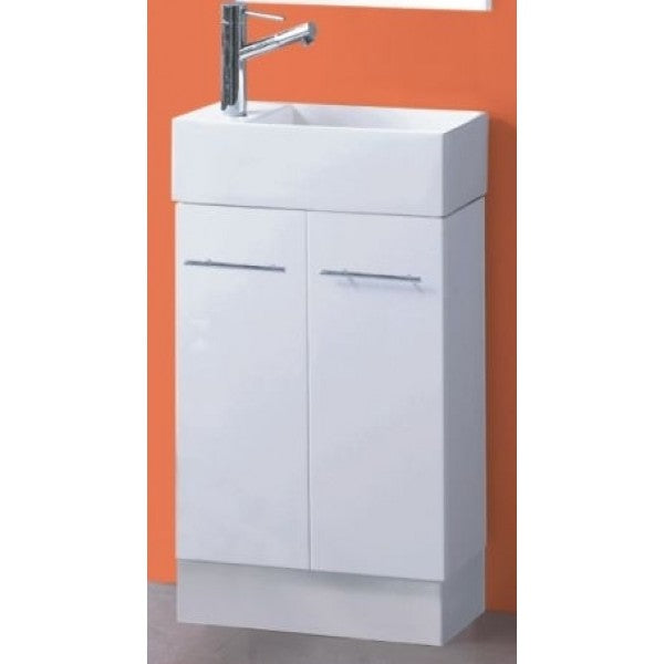 480*240*900mm ROMA White China Top 32mm Overflow Freestanding Mini Bathroom Vanity