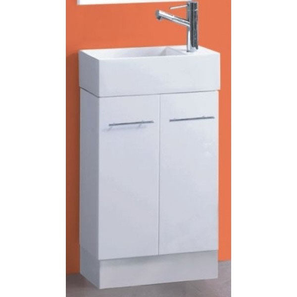 480*240*900mm ROMA White China Top 32mm Overflow Freestanding Mini Bathroom Vanity