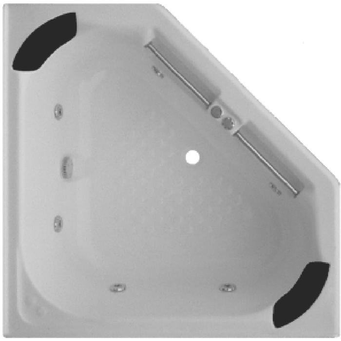1350*1350*470mm Villena Spa Bath Tub 6/10/14 Jets Acrylic Drop in Corner - HD reno